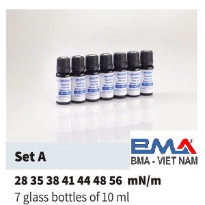  Bộ 7 chai mực thử đo sức căng bề mặt Arcotest Blue từ 28-56 dyne